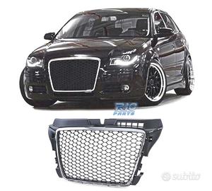 GRIGLIA AUDI A3 8P 08-12 LOOK RS3 NERO CROMATO