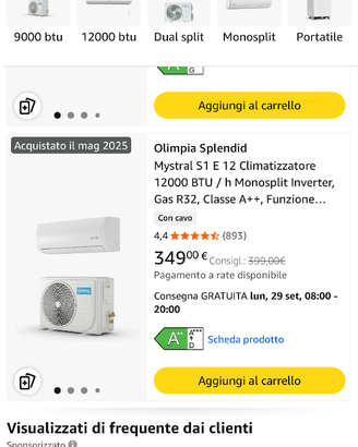 Nuovo climatizzatore inverter 1200 olimpia