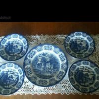 Set 5 piatti antica porcellana inglese epoca