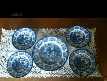 Set 5 piatti antica porcellana inglese epoca
