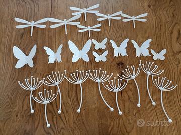 Set Decorazioni Parete 3D Bianco
