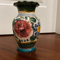 Vaso Deruta fiore artigianale