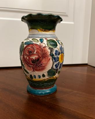 Vaso Deruta fiore artigianale