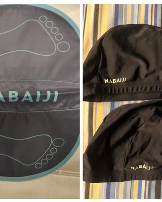 decathlon 2 cuffie in tessuto nero con tappetino 