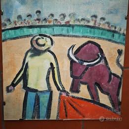 Quadri dipinto su tela 2pz vetro davanti 44x45 cm