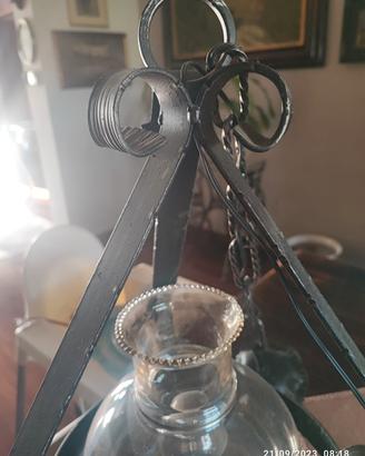 lampadario ferro battuto 
