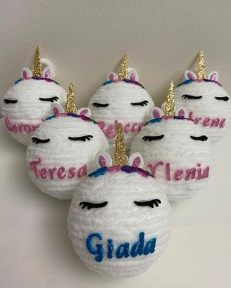 Palline di Natale unicorno personalizzate 7cm