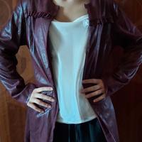 Giacca da donna Class in pelle vinaccia