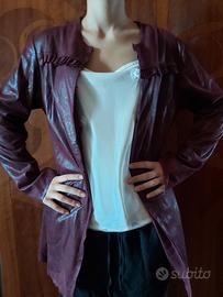 Giacca da donna Class in pelle vinaccia