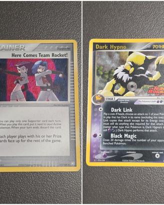 Carte Pokemon Here comes Team Rocket! e Dark Hypno