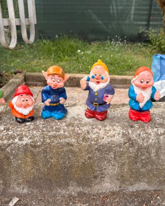 Statuine vintage in gomma Disney sette nani anni60