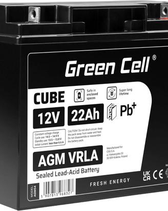Green Cell Batteria AGM 12V 22Ah ricaricabile