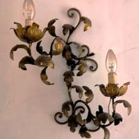 Lampadario a muro Aplique in Bronzo Vintage