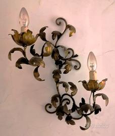 Lampadario a muro Aplique in Bronzo Vintage