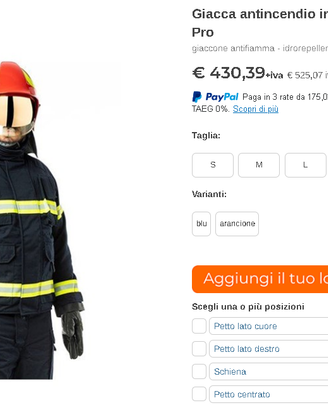 giacca antincendio aramidica nomex ignifugo