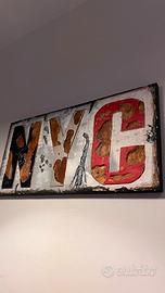 Quadro decorativo "NYC" stile industrial vintage