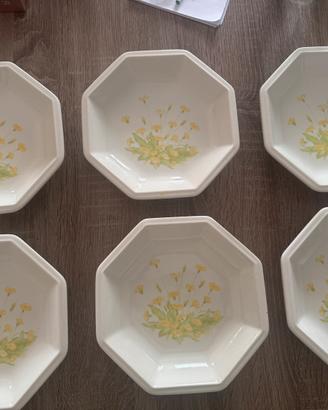 6 piatti ottagonali tiffani ceramiche