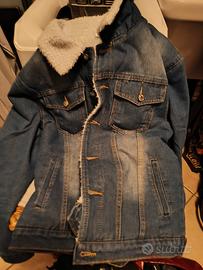 giubbotto jeans con pelo bianco piccolo taglia M