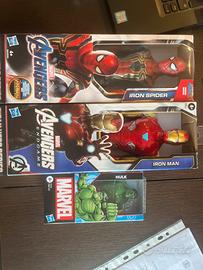 Action Figure Marvel Ironman, Spiderman e Hulk