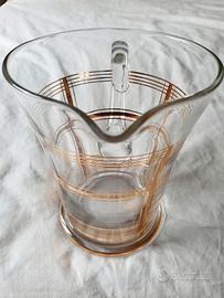 Caraffa in vetro e filettatura oro anni 70