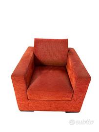 Poltrona classica imbottita sfoderabile - rosso