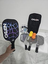 4 Racchette Pickleball in fibra di vetro con sfere