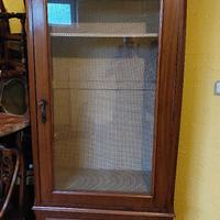 Libreria/vetrinetta antica stile liberty in noce