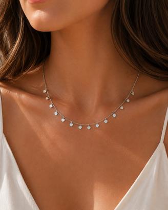 Collana Girocollo Argento con Cuori Pendenti