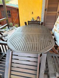 Tavolo e sedie da esterno