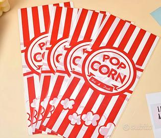 200 sacchetti usa e getta in plastica x popcorn 