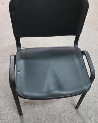 30 sedie poltroncine in plastica nere impilabili