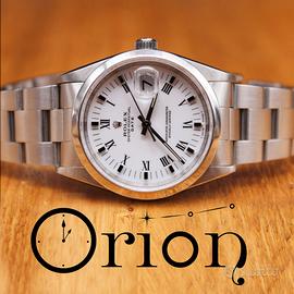 Rolex Oyster Perpetual Date White Roman Dial Full