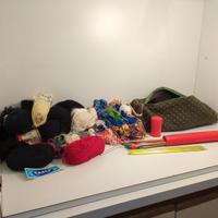 Grande Lotto Lana Ferri Uncinetti Materiale Maglia