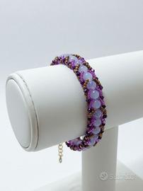 Bracciale handmade Retrò  1800 look gemme agata