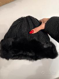 Stefanel Cappellino colbacco lana e pelliccia