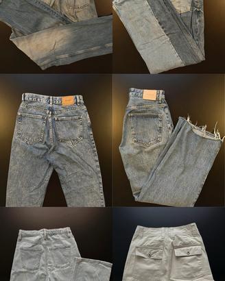6 paia di pantaloni (5 jeans) e (1 cargo)