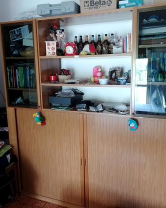 Letto singolo a scomparsa con libreria