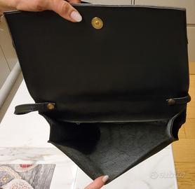 Borsa nera stoffa rigida busta e tracolla