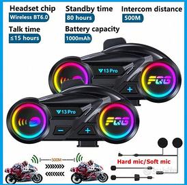 2x INTERFONO BLUETOOTH MOTO Y13 PRO - 500mt  RGB