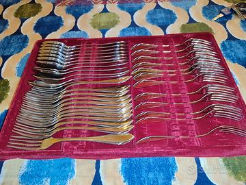 Set completo posate - Acciaio Inox e dettagli oro