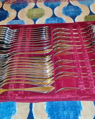 Set completo posate - Acciaio Inox e dettagli oro