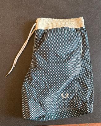 Fred Perry Costume Uomo S Blu Fantasia Geometrica
