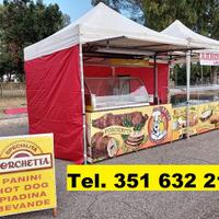 Carrello rimorchio, attrezzato a paninoteca