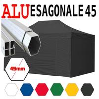 Gazebo 3x4,5m pieghevole nero ALU laterali eventi