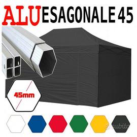 Gazebo 3x4,5m pieghevole nero ALU laterali eventi