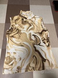 Top con collo alto maculato