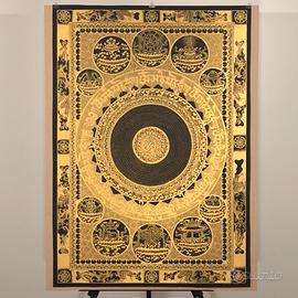 Thangka Om, Mantra e 10 auspici - Dipinto Tibetano