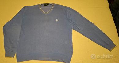 Pullover Fred Perry carta zucchero solo a V tg XXL