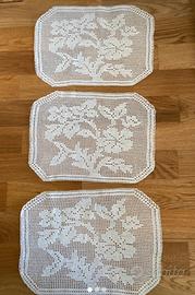 Tappetini in cotone all’uncinetto