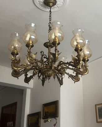 Lampadario in ottone